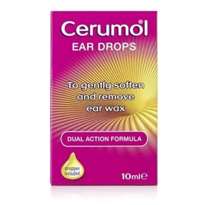 Afbeelding van Cerumol Dual Action oordruppels, 10 ml, zachte formulering, helpt symptomen van oorsmeer te verlichten, verzacht oorsmeer, druppelaar inbegrepen