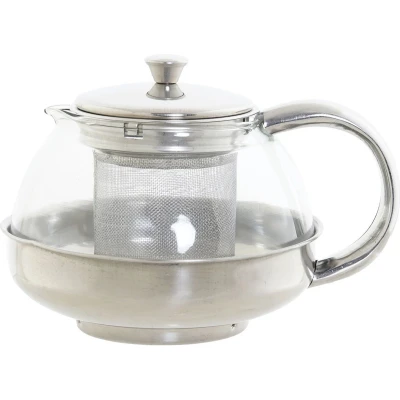 Afbeelding van Theepot van glas en RVS 600 ml met filter/infuser handvat Theepotten