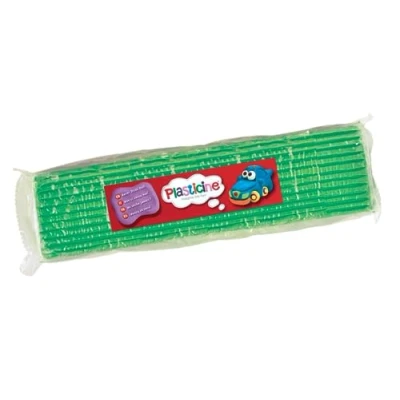 Afbeelding van Plasticine One Colour Slab 400 g lichtgroen #09, modelleermateriaal voor kinderen, gemakkelijk te vormen en vormen, sculpturen, modellen stop motion animaties maken