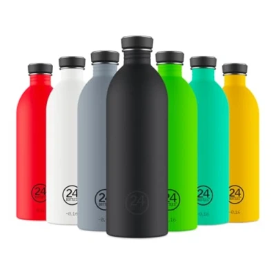 Afbeelding van Waterfles Zwart Tuxedo Black 1 Liter RVS 24Bottles Basic Collection 9 X 8 25,5 Cm
