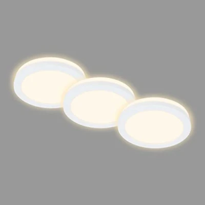 Afbeelding van BRILONER Set van 3 plafondinbouwspots, LED inbouwspots, badkamer inbouwspot, inbouwspot IP44, wit, 84x36,5 mm (DxH)