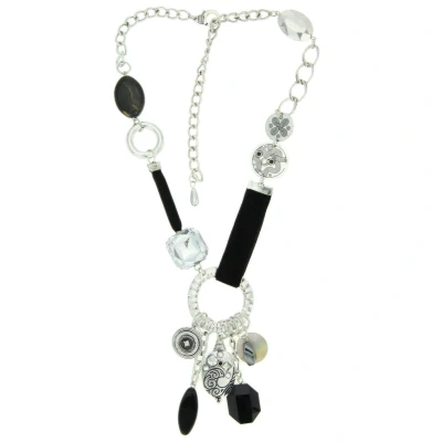 Afbeelding van Behave Zilverkleurige ketting met velours