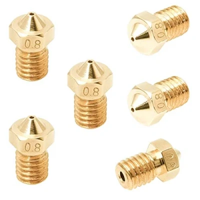 Afbeelding van 3D FREUNDE 6x 0.8mm Set J head E3D V5/V6 bowden reprap extruder hotend messing mondstuk voor 1.75mm filament printer Nozzle M6