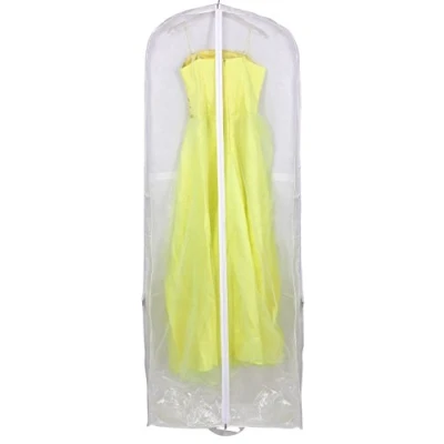 Afbeelding van HIMRY 180 cm x 65 Ademende Kledinghoes Opvouwbaar Reis Kledingzak met Draaggrepen, Extra Groot voor Reizen en Langdurige Opslag van Bruidsjurken Langere Kleding. Wit KXB1001 white