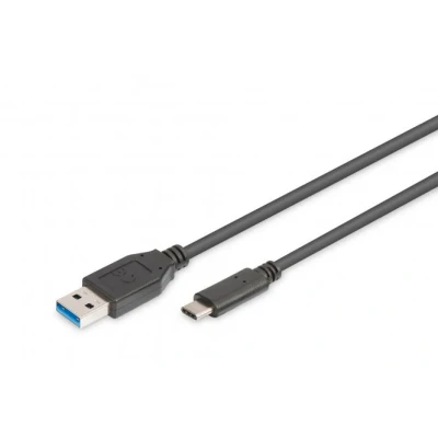Afbeelding van Digitus AK 300136 010 S 1m USB C A Mannelijk Zwart kabel