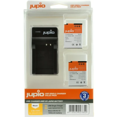 Afbeelding van Jupio Kit: 2x Battery EN EL12 + USB Single Charger