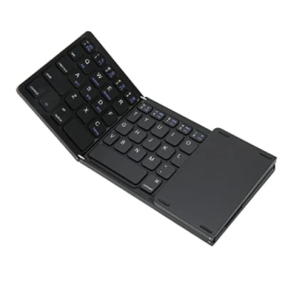 Afbeelding van Opvouwbaar Bluetooth Toetsenbord met Touchpad, Draagbaar Mini Draadloos in Zakformaat, Oplaadbaar Drievoudig Gevouwen voor Android,