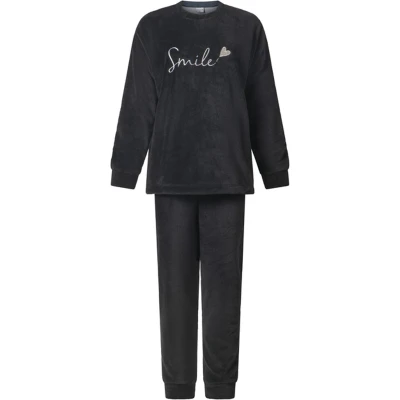 Afbeelding van Lunatex Dames Huispak Pyjama Zwart Maat XL