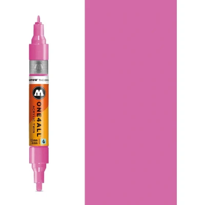 Afbeelding van Molotow ONE4ALL Fuchsia Roze Acrylic Twin 1,5 4 mm Marker