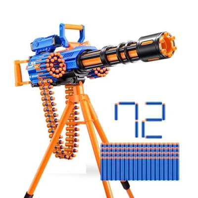 Afbeelding van X Shot Insanity Gemotoriseerde Rage Fire van ZURU met 72 Darts, Air Pocket Technology Darts en Dartopslag, straalkracht, Auto Feeding Belt, statief scope, Outdoor Toy