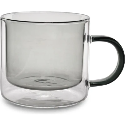 Afbeelding van Fine Dining&amp;living Liv dubbelwandige beker grijs 27cl set2