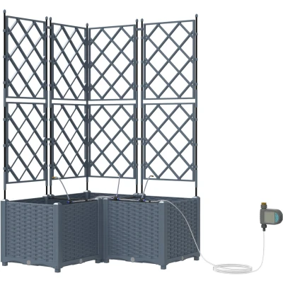 Afbeelding van vidaXL Tuin Plantenbak Lichtgrijs Polypropyleen 80 x 142 cm
