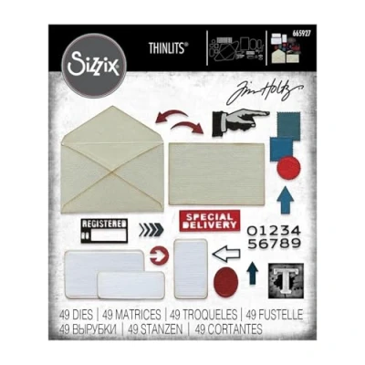Afbeelding van Sizzix Sizzx 665927 Thinlits Die Set 48PK Postale door Tim Holtz Hoofdstuk 3 2022,eén maat,multi kleuren