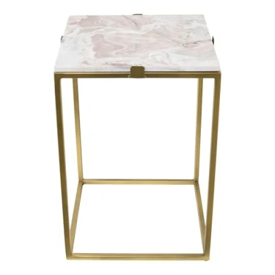 Afbeelding van LOFT42 Marble Bijzettafel Vierkant Marmer Zwart metaal 32x32x46