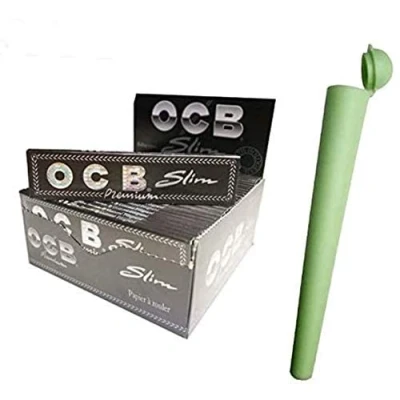 Afbeelding van OCB 20 x 32 Premium Zwart Slim Sigarettenpapier Long Papers vloeitjes + 1 transporthoes
