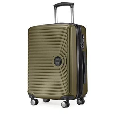 Afbeelding van HAUPTSTADTKOFFER Mitte handbagage 55x40x23, TSA, 4 wielen, reiskoffer, koffer met harde schaal, rolkoffer, handbagagekoffer, avocado