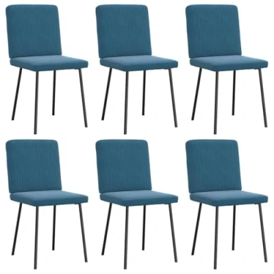 Afbeelding van vidaXL Eetkamerstoelen 6 st fluweel blauw