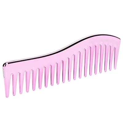 Afbeelding van Kammen met Brede Tanden, Zonder Handvat Ontklitterkam Professionele Haarstylingkam voor Krullend of Steil Haar Nat Droog Haar(Paars roze)