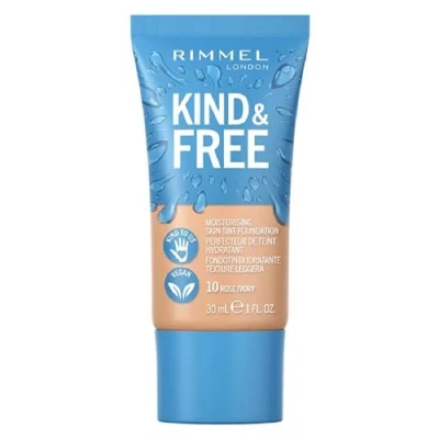 Afbeelding van 1+1 gratis: Rimmel KIND &amp; FREE Vegan Foundation 010 Rose Ivory 30 ml