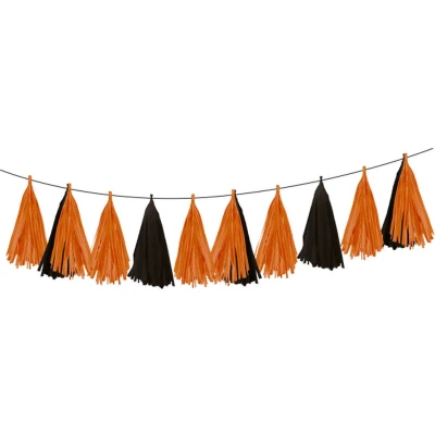 Afbeelding van Amscan Decoratieslinger 3,04 Meter Oranje/zwart