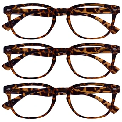 Afbeelding van UV Reader Bruine Schildpad Leesbril Waarde 3 Stuks Ontwerper Stijl Mannen Vrouwen Scharnieren Met Veer UVR3PK014 +3,00