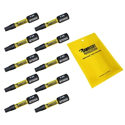 Afbeelding van 10 x SabreCut SCTX2532_10 32 mm T25 TX25 magnetische slagschroevendraaier Bits Set Torx Heavy Duty Compatibel met Dewalt Milwaukee Bosch Makita en meer