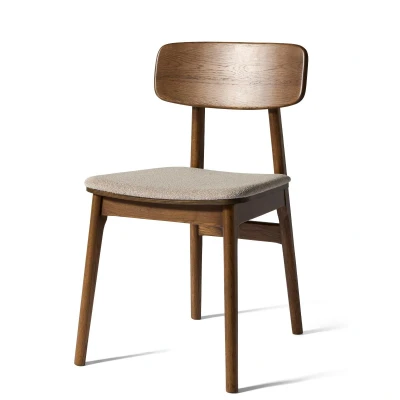 Afbeelding van Nordic Home Livo eetkamerstoel donkerbruin/zand Hout