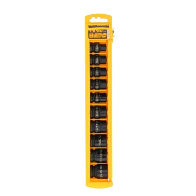 Afbeelding van Tolsen Doppenset Slagmoerdoppenset Maat 10, 12, 13, 14, 15, 17, 19, 21, 22 en 24 mm Chroom molybdeenstaal 10 delig