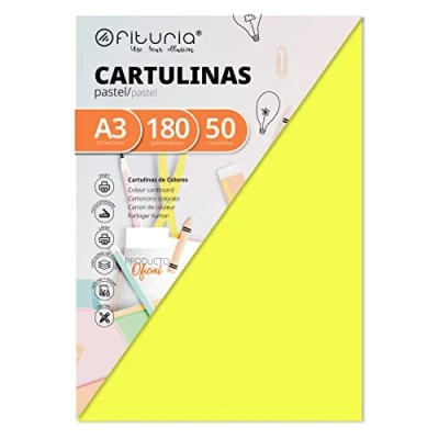 Afbeelding van OFITURIA FAB 16557 karton, geel, A3, 180 g, 50 stuks