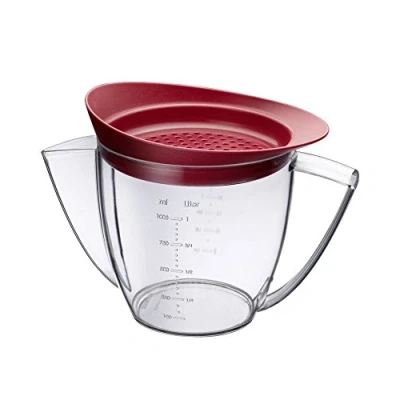 Afbeelding van Westmark Vetscheider met zeefdeksel, inhoud: 1 liter, kunststof, doorzichtig/rood, 30752260