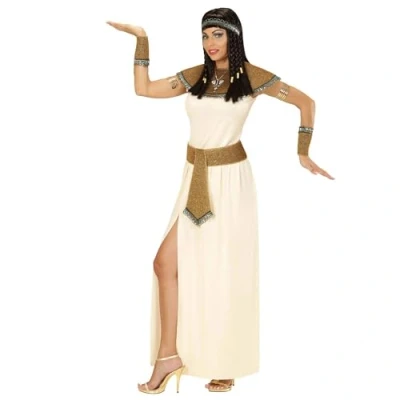 Afbeelding van Widmann Egypte Kostuum Verleidelijke Cleopatra Vrouw Wit / Beige Large Carnavalskleding Verkleedkleding