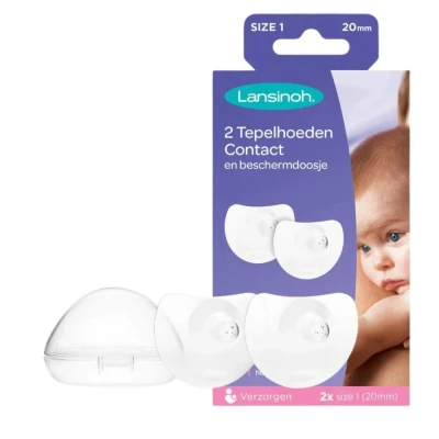 Afbeelding van Lansinoh 20mm Tepelbeschermers 2 Stuks Incl. Beschermdoos 70193