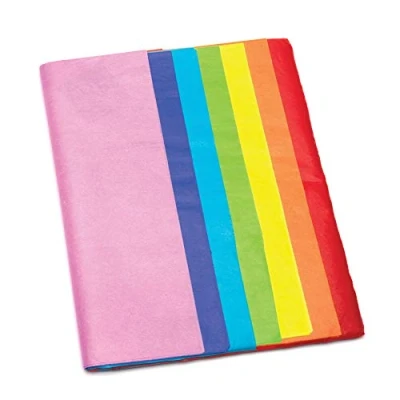 Afbeelding van Baker Ross AW368 Weefselpapier in regenboogkleuren (28 stuks) 7 verschillende voor het verpakken en versieren ideaal kinderen om te knutselen vorm geven.,gesorteerd