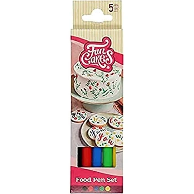 Afbeelding van FunCakes Stiften Eetbare Inkt Primaire Kleuren Set/5 Taartdecoratie