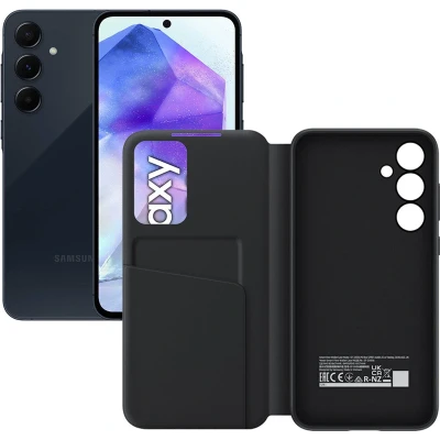 Afbeelding van Samsung Galaxy A55 5G 256GB Awesome Navy + Smart View Wallet Case
