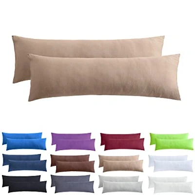 Afbeelding van NatureMark 2 pack jersey kussensloop kussenslopen zijslaper hoofdkussen nekkussen vele maten en kleuren OEKO TEX (40 x 145 cm (zijslaper/zoogkussensloop), zand/beige)