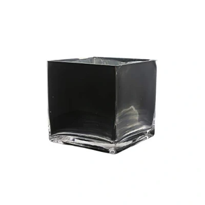 Afbeelding van WGV Vierkante glazen vaas, 12,7 cm, zwart
