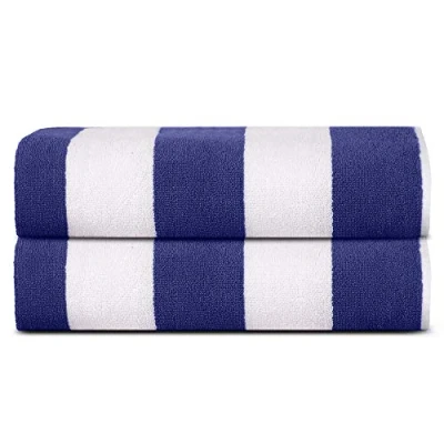 Afbeelding van Sweet Needle Strandlakens voor volwassenen, 2 stuks Rood Wit Cabana Gestreept Klassiek 100% katoenen badstof ringgesponnen zwembadhanddoek, grote zwemhanddoek, 450 GSM, 76 x 152 cm