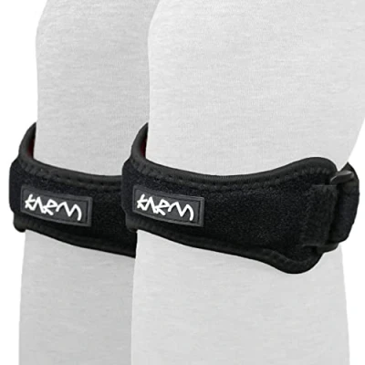 Afbeelding van KARM Patella Peeskniebrace voor pees, set van 2 stuks, kniegewricht en pijnbestrijding, steunbrace hardlopen, Osgood Schlatter, wandelen, patellapeesband, knieband dames heren (normale