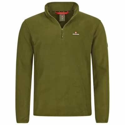 Afbeelding van Höhenhorn Skyja fleece pullover voor heren, herfst en winter, microfleece, sweatshirt met halve ritssluiting, groen, L