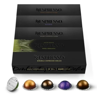 Afbeelding van NESPRESSO Vertuo, keuze aan espresso (40 ml) en dubbele (80 koffie, licht, medium donker roosteren, compatibel met Vertuo koffiezetapparaten, capsuleset van 50 koffiecapsules