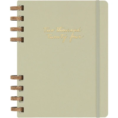 Afbeelding van Life planner 2024 Moleskine 7dag/2pagina&#039;s extra large 190x250mm hard cover ringen crush kiwi