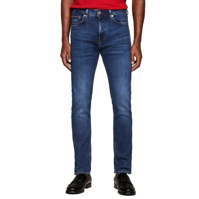 Afbeelding van Tommy Hilfiger Jeans Bleecker Indigo Blauw maat W 31 L 34 met Modern fit Pasvorm Katoen Heren