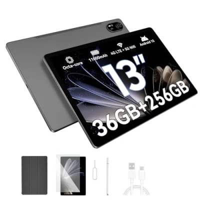Afbeelding van Blackview 13 inch Mega8 Tablet,Android 15 Tablet met 90HZ Display,Dual 4G LTE &amp; 5G WiFi,11000mAh,36GB RAM+256GB ROM/2TB TF,Octa core,Dual AI camera,Widevine L1/GPS/WPS/PC modus optische pen