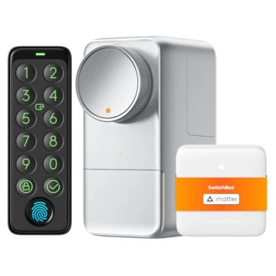Afbeelding van SwitchBot WLAN Smart Lock Pro met touchscreen toetsenbord, deurvergrendelingssloten, intelligent deurslot, elektronisch deuropener via app, vingerafdruk, code, Alexa, Google, ondersteunt mat