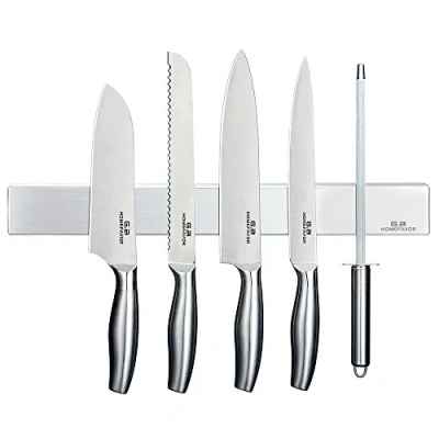 Afbeelding van Magnetische messenhouder, 40 cm, extra sterke magneet, messenlijst van roestvrij staal, voor alle soorten keukenmessen, fruitmessen
