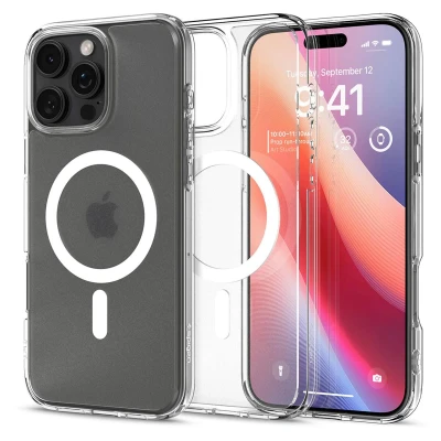 Afbeelding van Apple iPhone 16 Pro Max MagSafe Hoesje Kunststof Spigen Hardcase/Backcover Transparant Telefoonhoesje Shockproof/Valbescherming