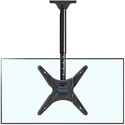 Afbeelding van ELIVED tv Ophangsysteem Plafondbeugel voor de meeste 24 65 inch platte &amp; gebogen tv&#039;s tot 45 kg, max. VESA 400x400mm, in hoogte verstelbare beugel plat dak of schuin dak, EV3015