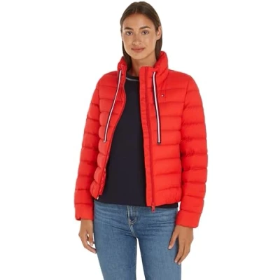 Afbeelding van Tommy Hilfiger Packable Jacket Gewatteerde jas, Dames, Maat: Large, Fierce red