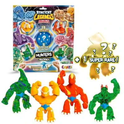 Afbeelding van CRAZE Stretchy Legends Mini Multipack Hunters Pack met 5 elastische verzamelfiguren voor kinderen, er zijn 15 verschillende modellen